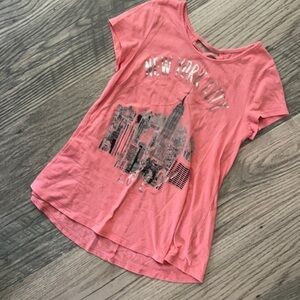 Justice New York City coral/orange girls t-shirt size 10‎